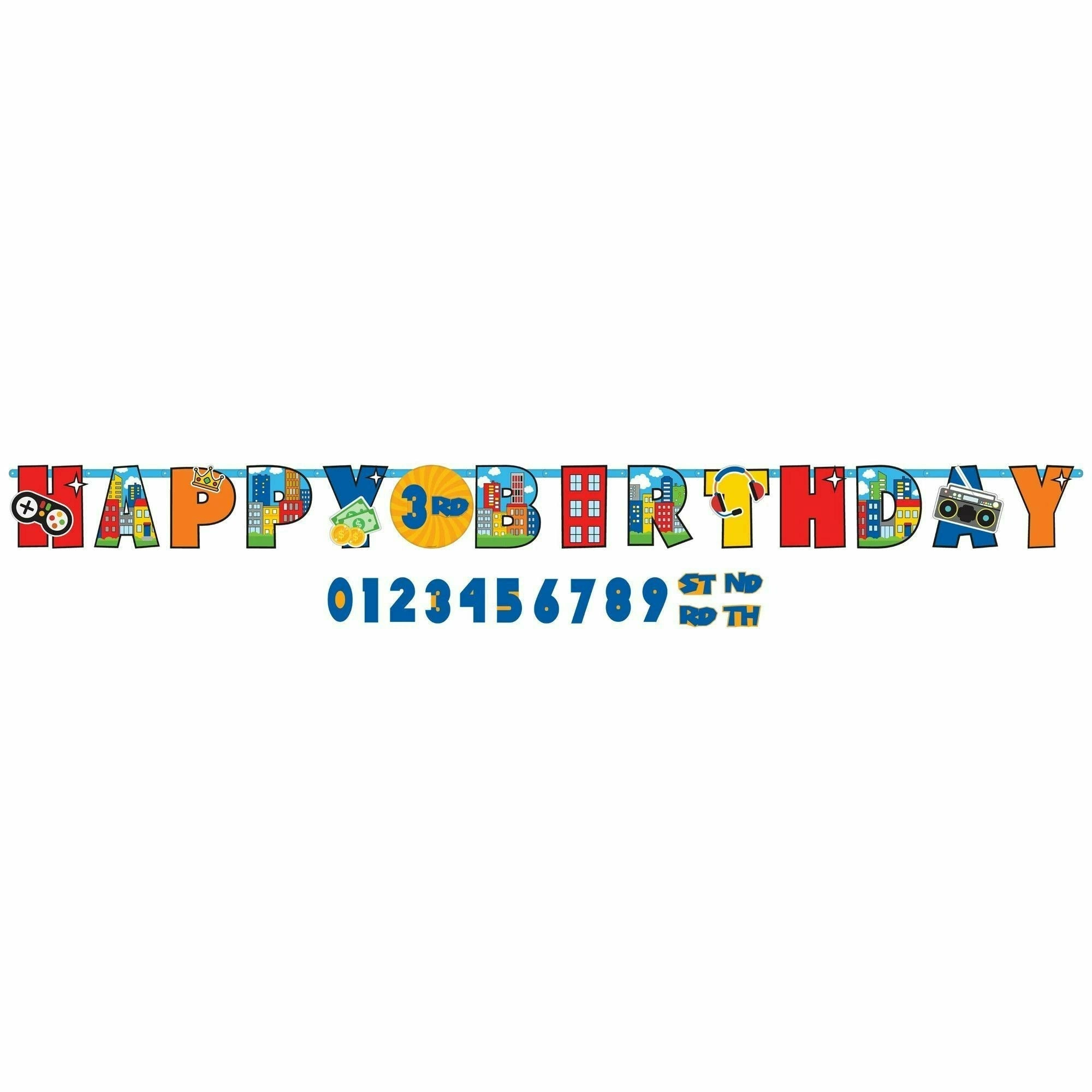 Amscan BIRTHDAY: JUVENILE Party Town Jumbo Add-an-Age Banner