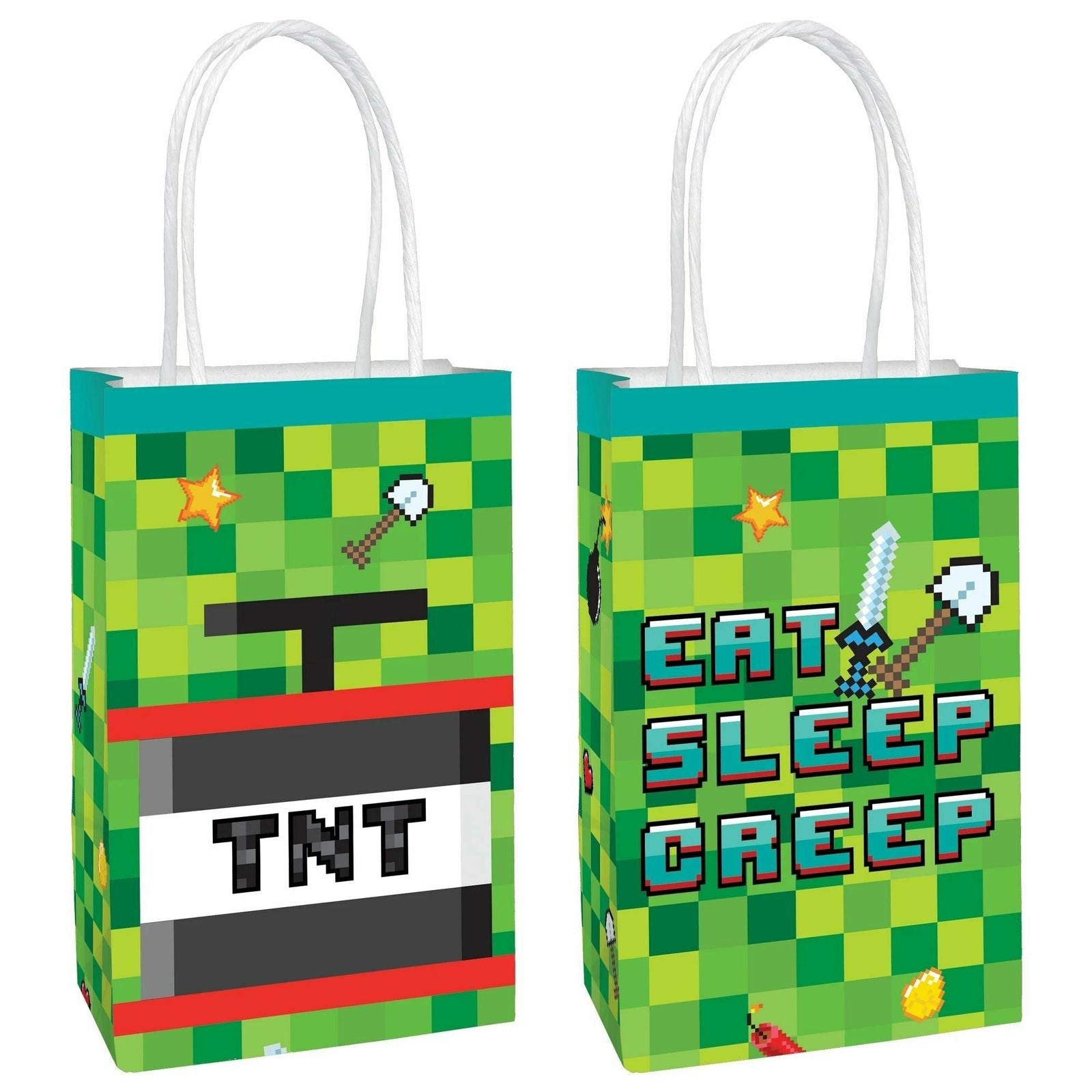 Amscan BIRTHDAY: JUVENILE Pixel Party Kraft Bag