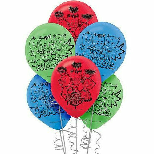 Amscan BIRTHDAY: JUVENILE PJ Masks Latex Balloons 6ct, 12"