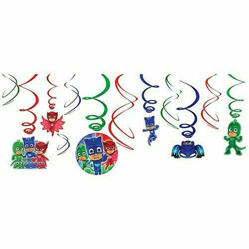 Amscan BIRTHDAY: JUVENILE PJ Masks Swirl Decorations 12ct