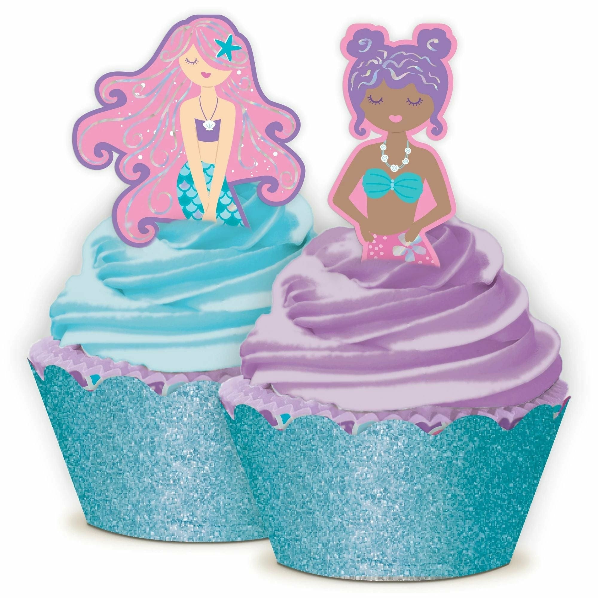 Amscan BIRTHDAY: JUVENILE Shimmering Mermaids Cupcake Kit