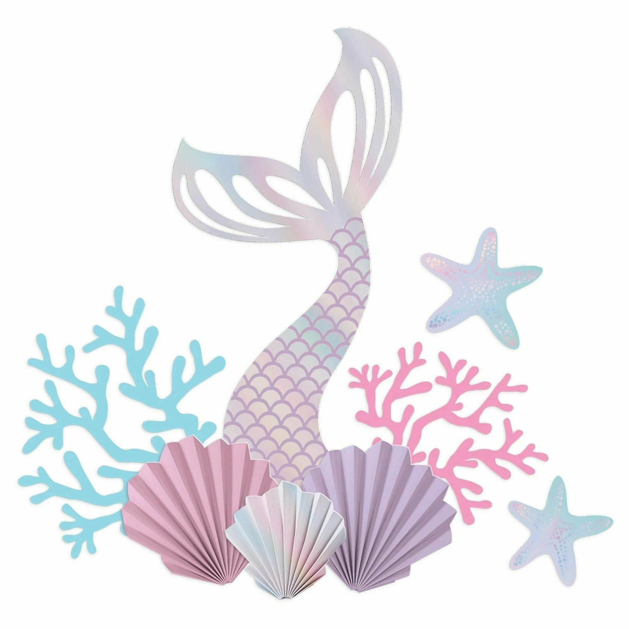 Amscan BIRTHDAY: JUVENILE Shimmering Mermaids Wall Decorating Kit