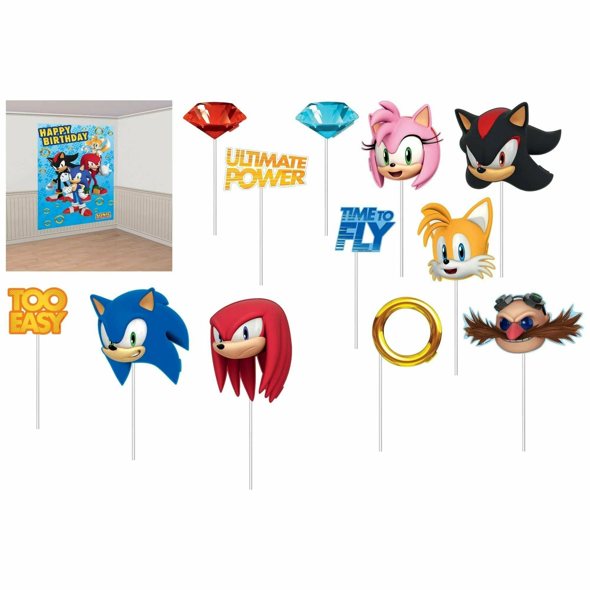 Sonic Birthday Party Supplies, 23Pcs The Hedgehog Theme Party