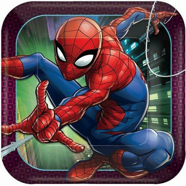 Amscan BIRTHDAY: JUVENILE Spider-Man WEBBED WONDER 9" SQ PL