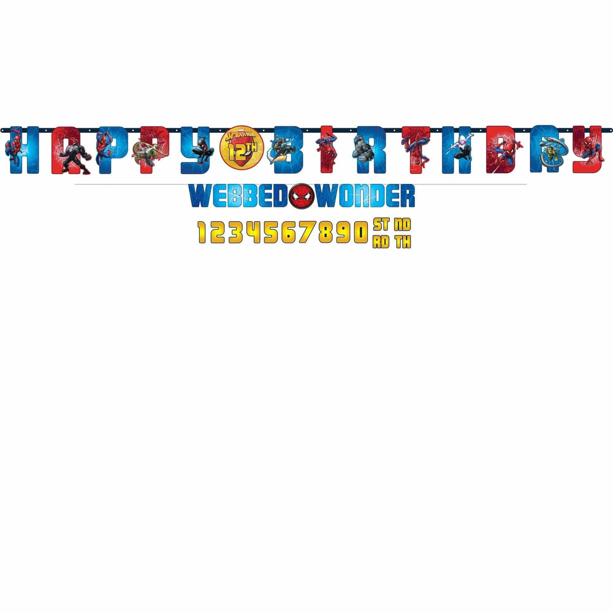 Amscan BIRTHDAY: JUVENILE Spider-Man™ Webbed Wonder Jumbo Letter Banner Kit