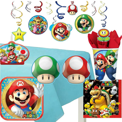 Amscan BIRTHDAY: JUVENILE Super Mario Birthday Party Kit - 63 pcs