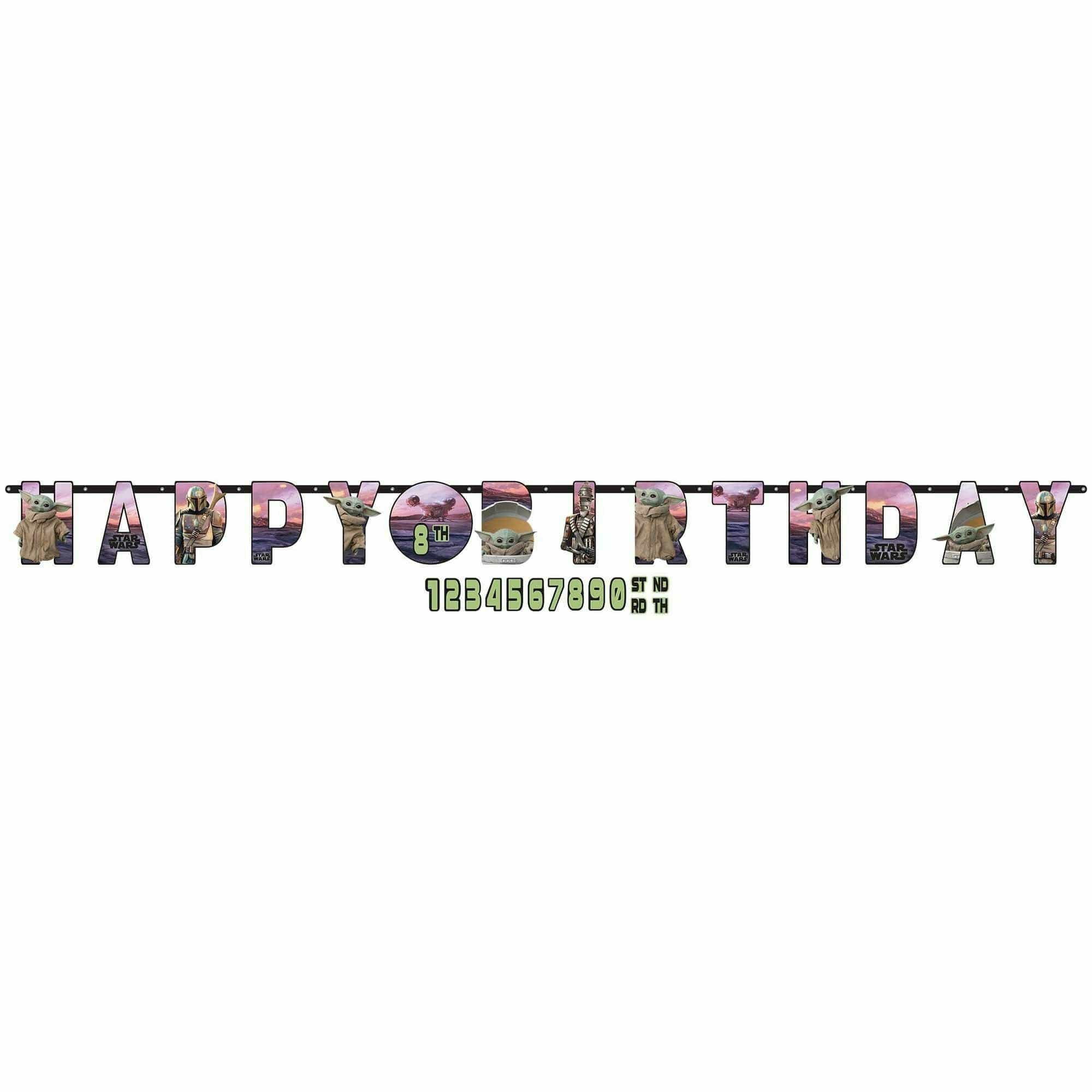 Amscan BIRTHDAY: JUVENILE The Mandalorian - The Child Add-An-Age Jumbo Letter Banner