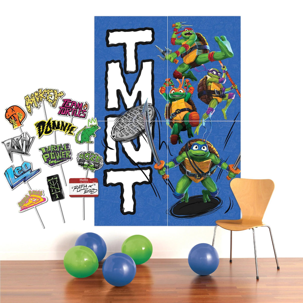 Amscan BIRTHDAY: JUVENILE TMNT: Mutant Mayhem Scene Setter With Props