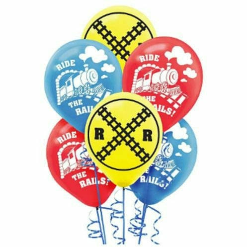 Amscan BIRTHDAY: JUVENILE Train Latex Balloons 6ct, 12"