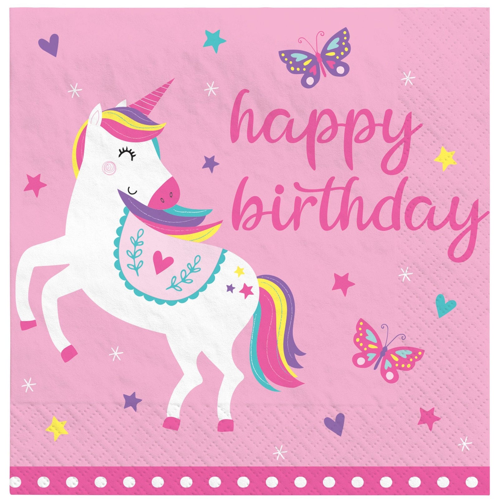 Amscan BIRTHDAY: JUVENILE Unicorn Birthday Beverage Napkins