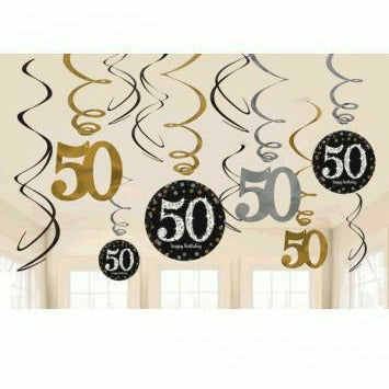 Amscan BIRTHDAY: OVER THE HILL 50 SPRKLNG CLBRTN SWIRLS