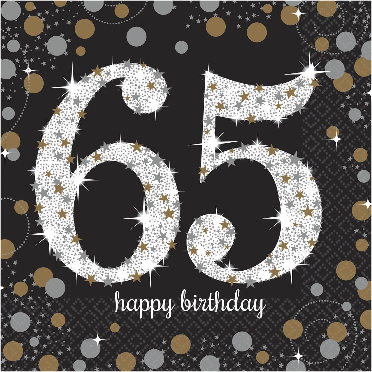 Amscan BIRTHDAY: OVER THE HILL 65th Birthday Lunch Napkins 16ct - Sparkling Celebration