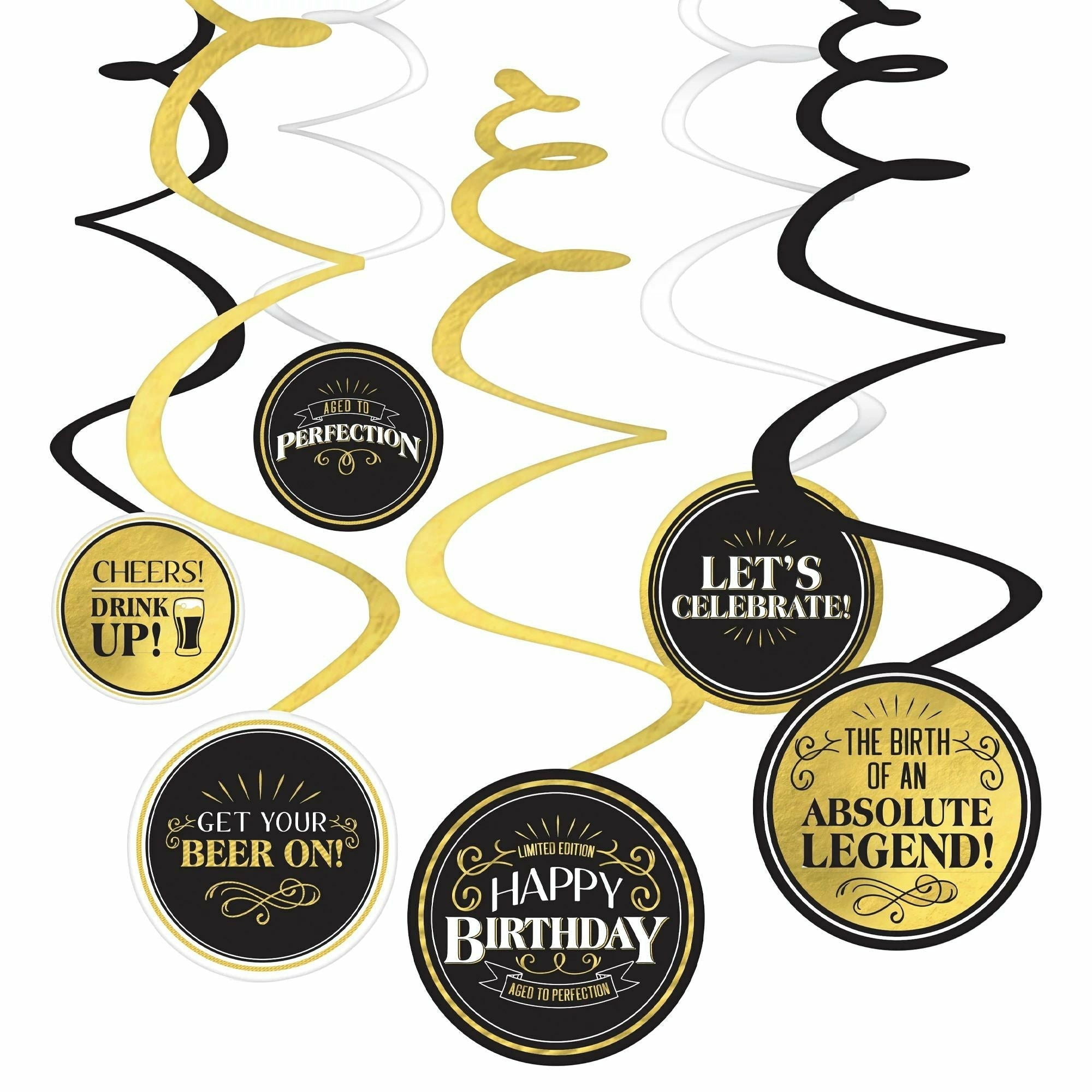 Amscan BIRTHDAY: OVER THE HILL Better with Age Birthday Spiral Decoration Value Pack