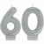 Amscan BIRTHDAY: OVER THE HILL Glitter Silver Number 60 Birthday Candles 2ct