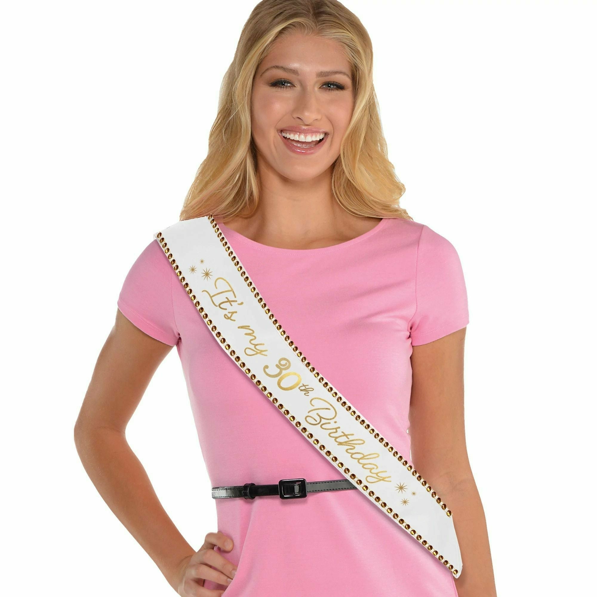Amscan BIRTHDAY: OVER THE HILL Golden Age Birthday 30th Fabric Sash