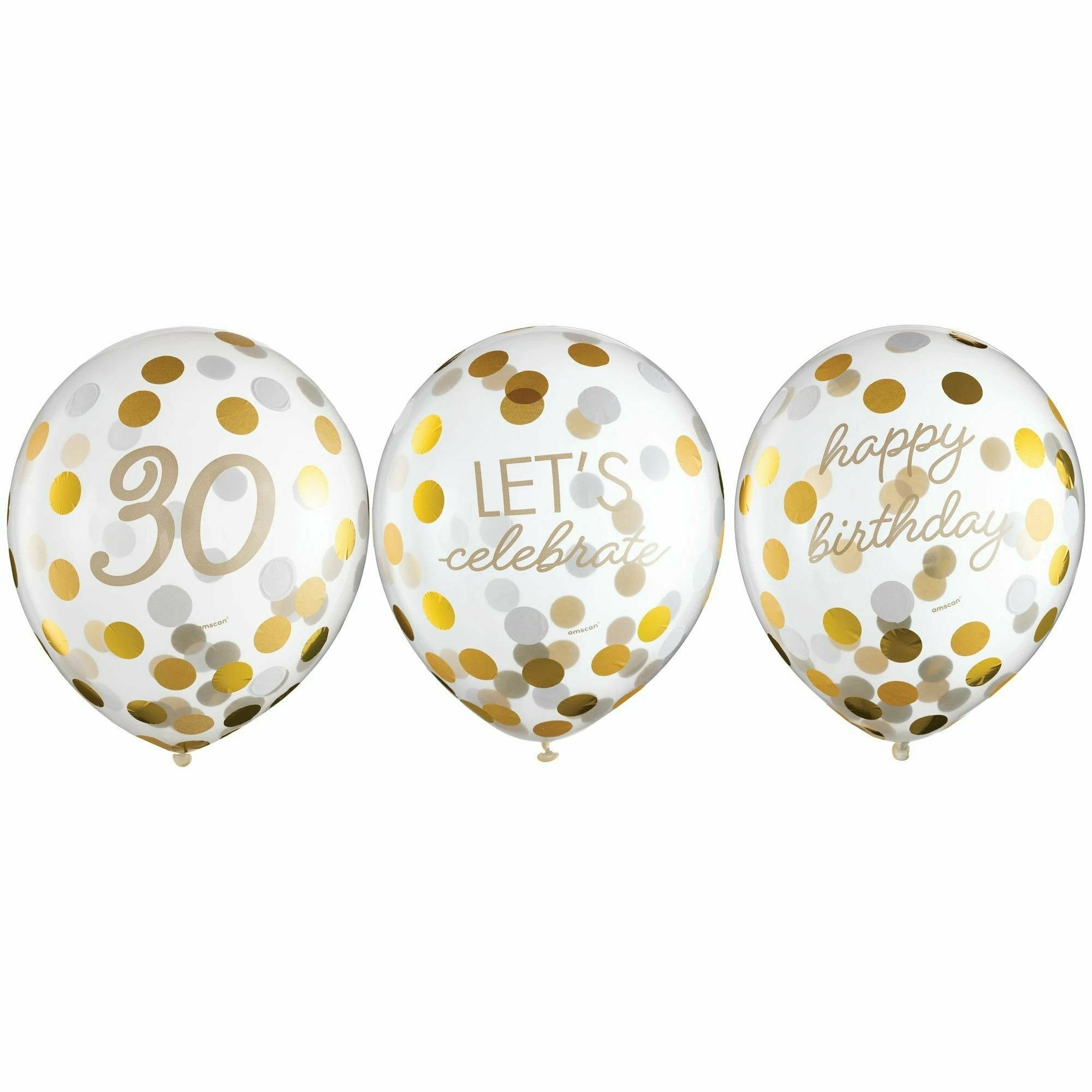 Amscan BIRTHDAY: OVER THE HILL Golden Age Birthday 30th Latex Confetti Balloon