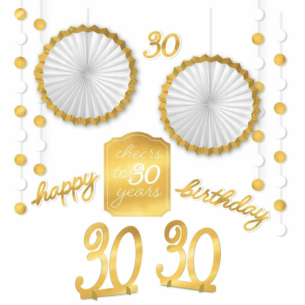 Amscan BIRTHDAY: OVER THE HILL Golden Age Birthday 30th Room Decoration Kit