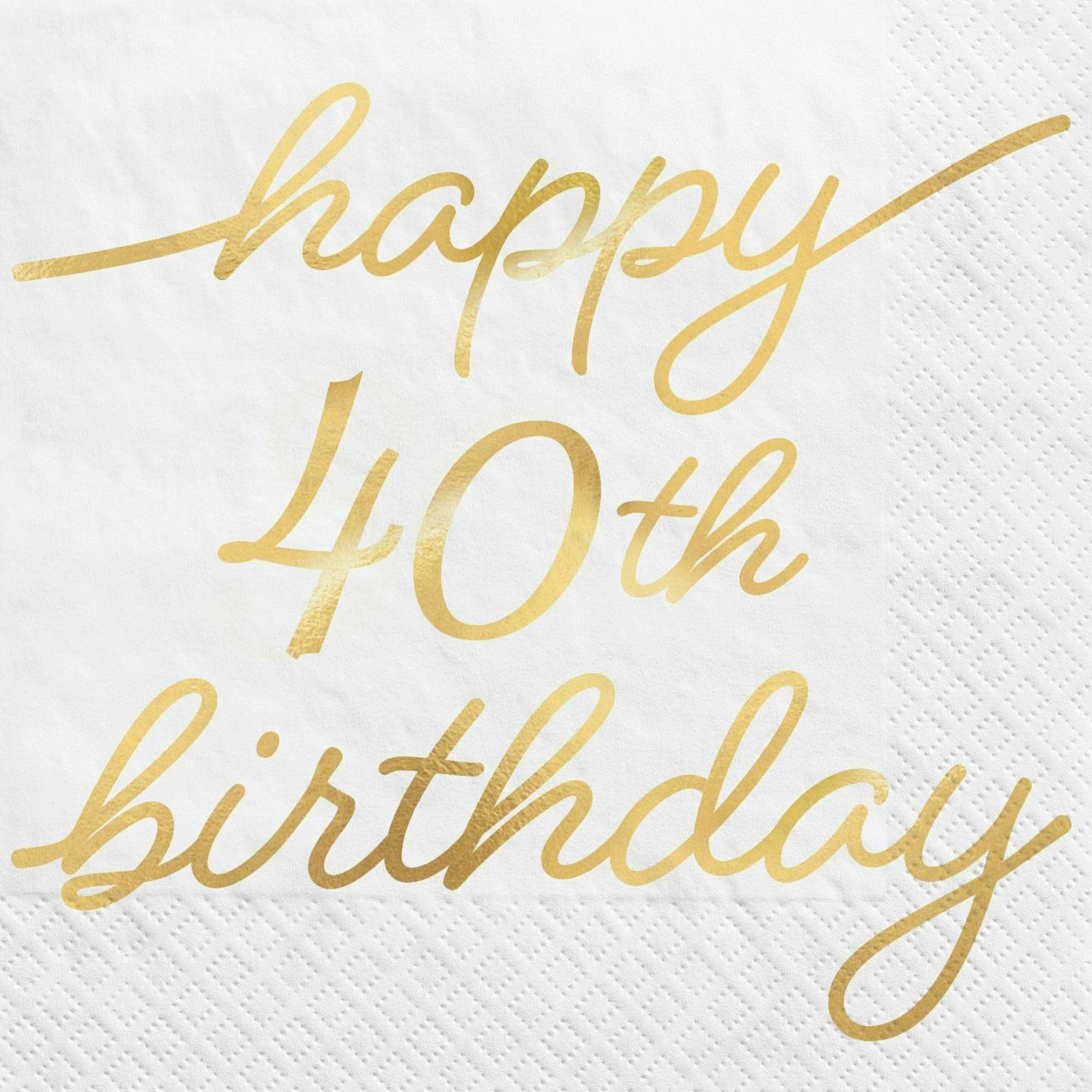 Amscan BIRTHDAY: OVER THE HILL Golden Age Birthday 40th Beverage Napkins