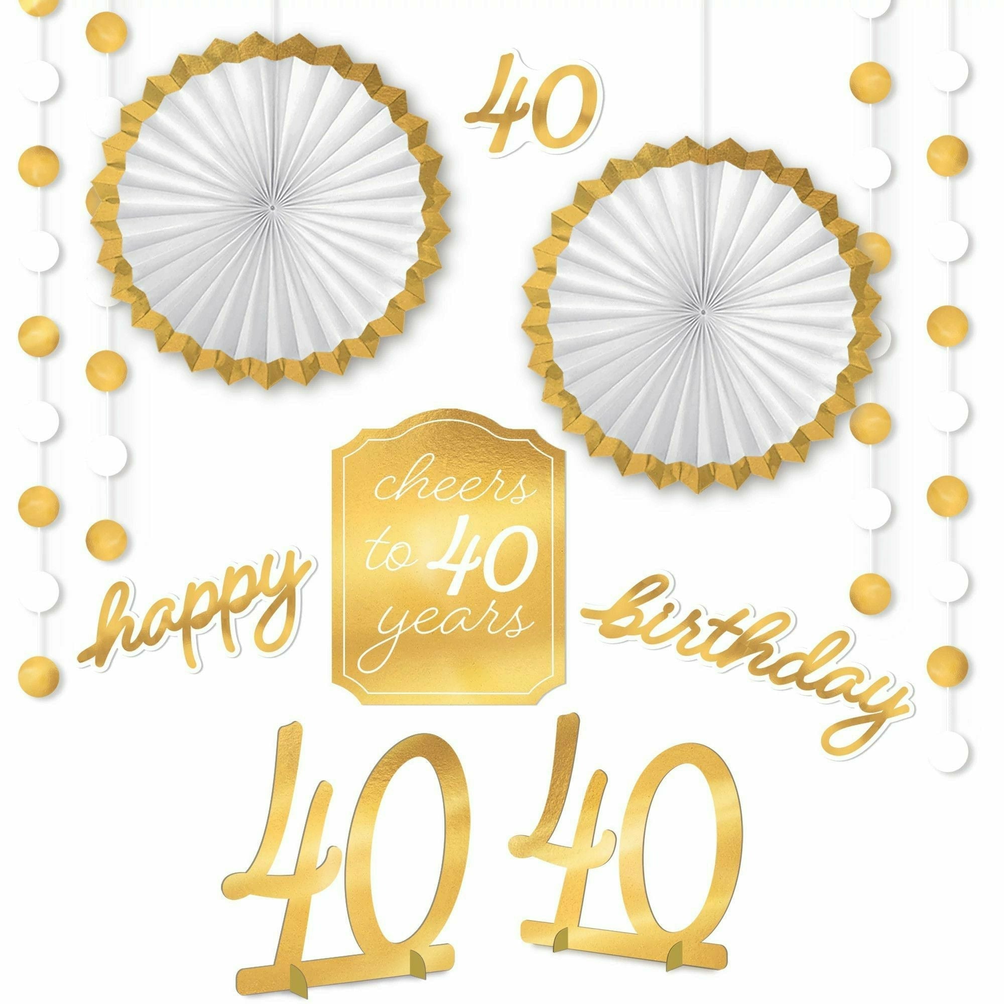 Amscan BIRTHDAY: OVER THE HILL Golden Age Birthday 40th Room Decoration Kit
