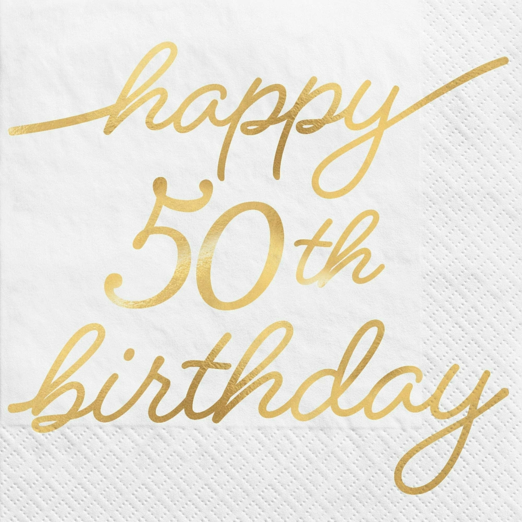 Amscan BIRTHDAY: OVER THE HILL Golden Age Birthday 50th Beverage Napkins