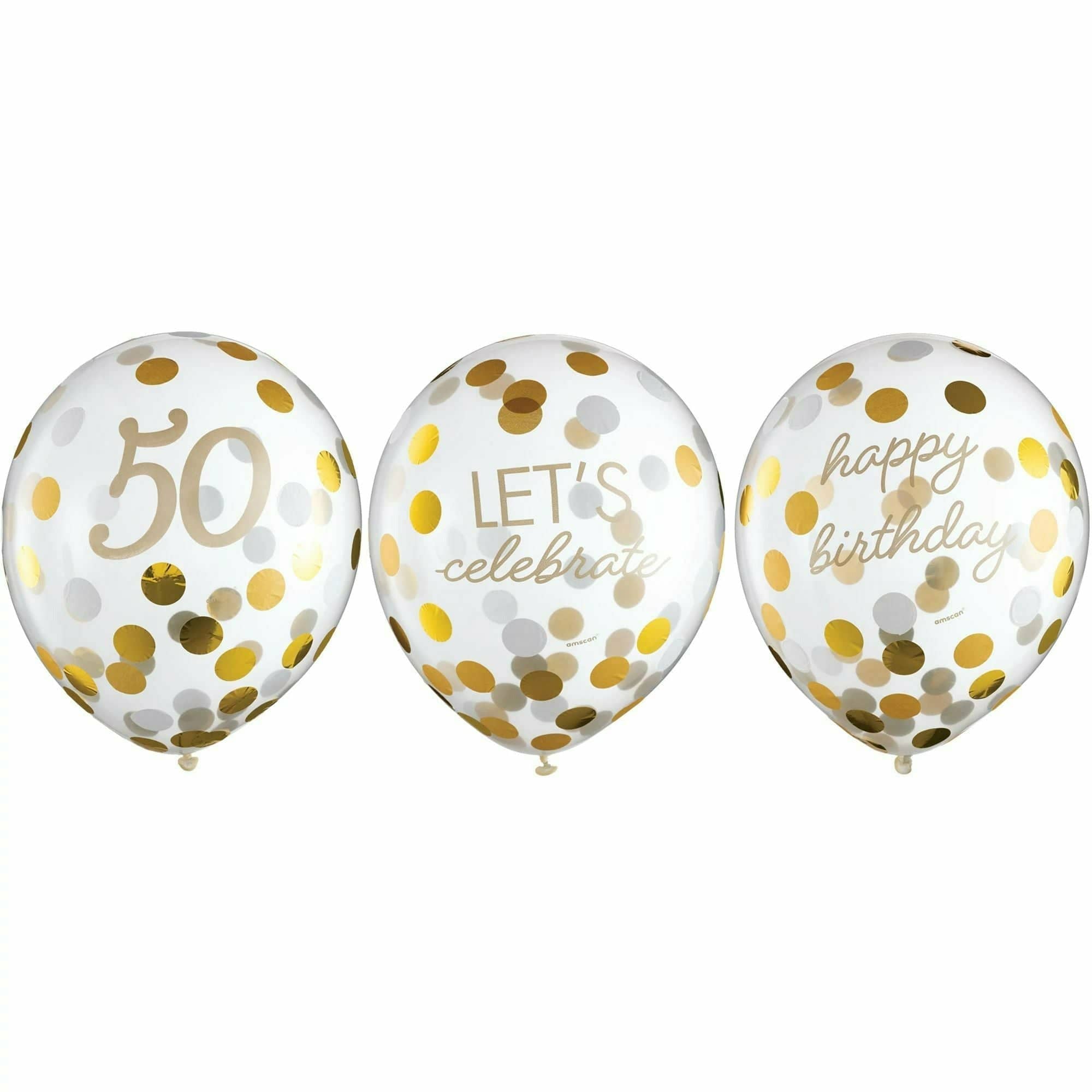 Amscan BIRTHDAY: OVER THE HILL Golden Age Birthday 50th Latex Confetti Balloon