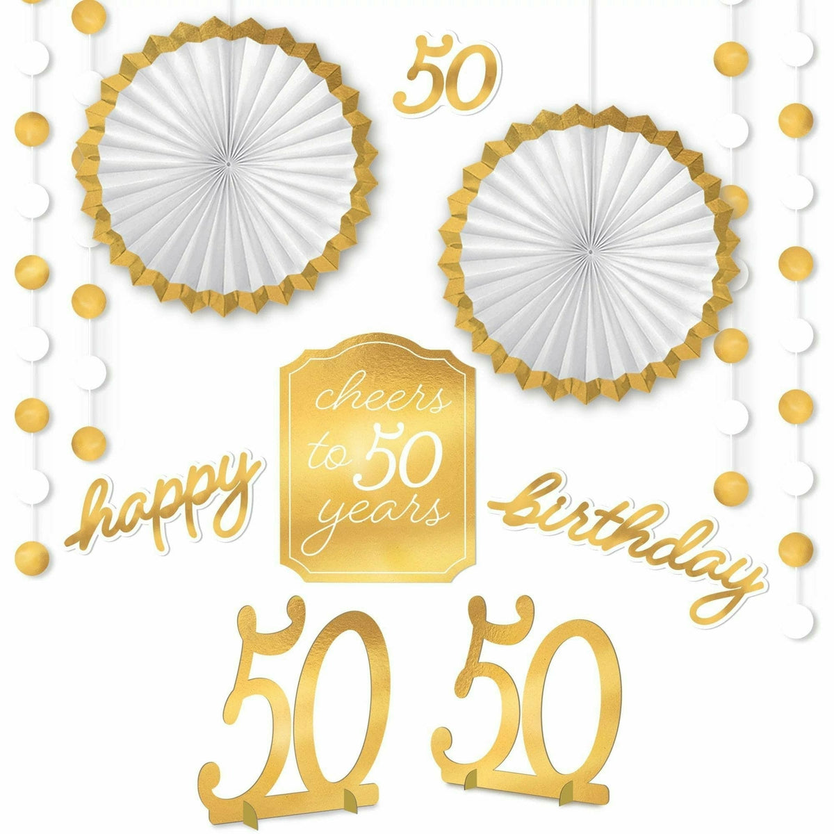 Amscan BIRTHDAY: OVER THE HILL Golden Age Birthday 50th Room Decoration Kit