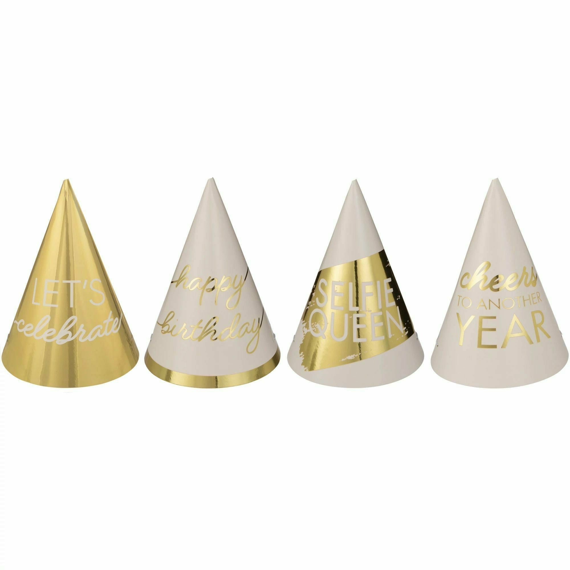 Amscan BIRTHDAY: OVER THE HILL Golden Age Birthday Mini Foil Cone Hats