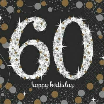 Amscan BIRTHDAY: OVER THE HILL Napkin 60 Bday BN