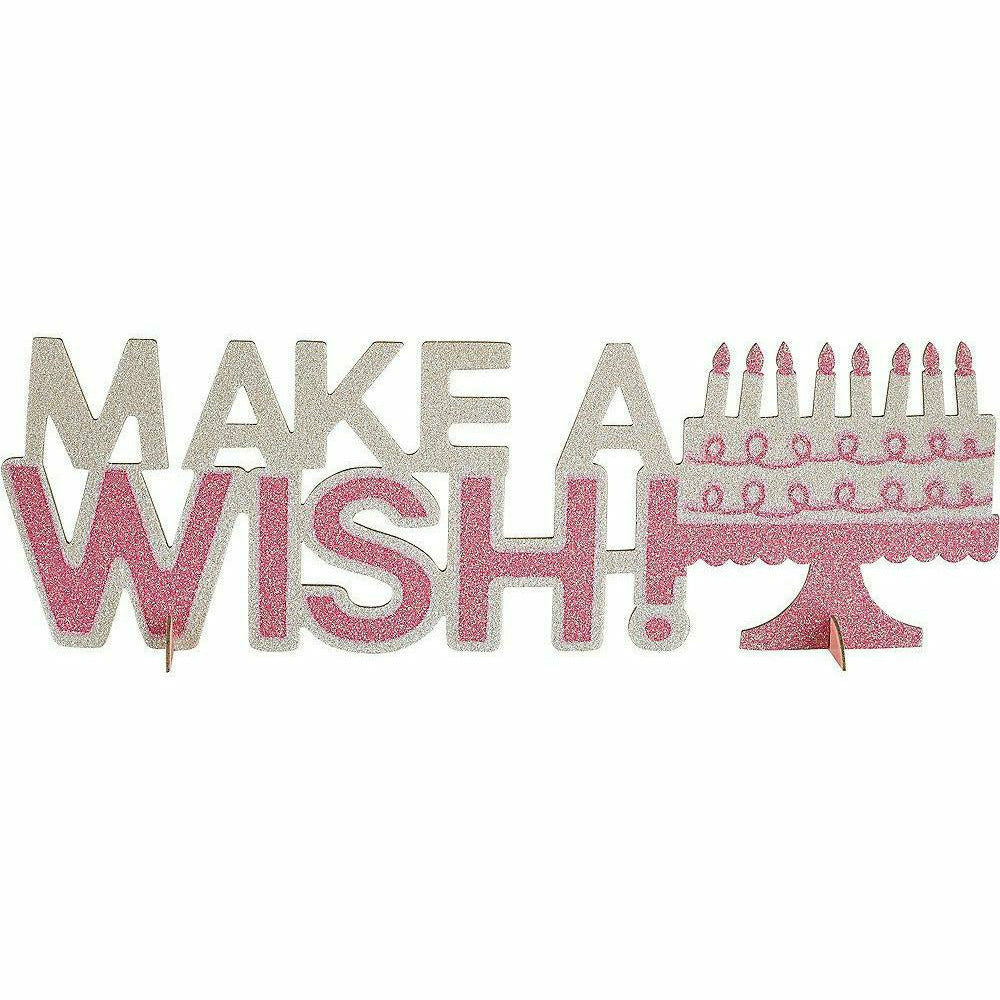 Amscan BIRTHDAY Pink Glitter Make A Wish Birthday Centerpiece