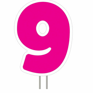 Amscan BIRTHDAY Pink Number 9 Yard Sign