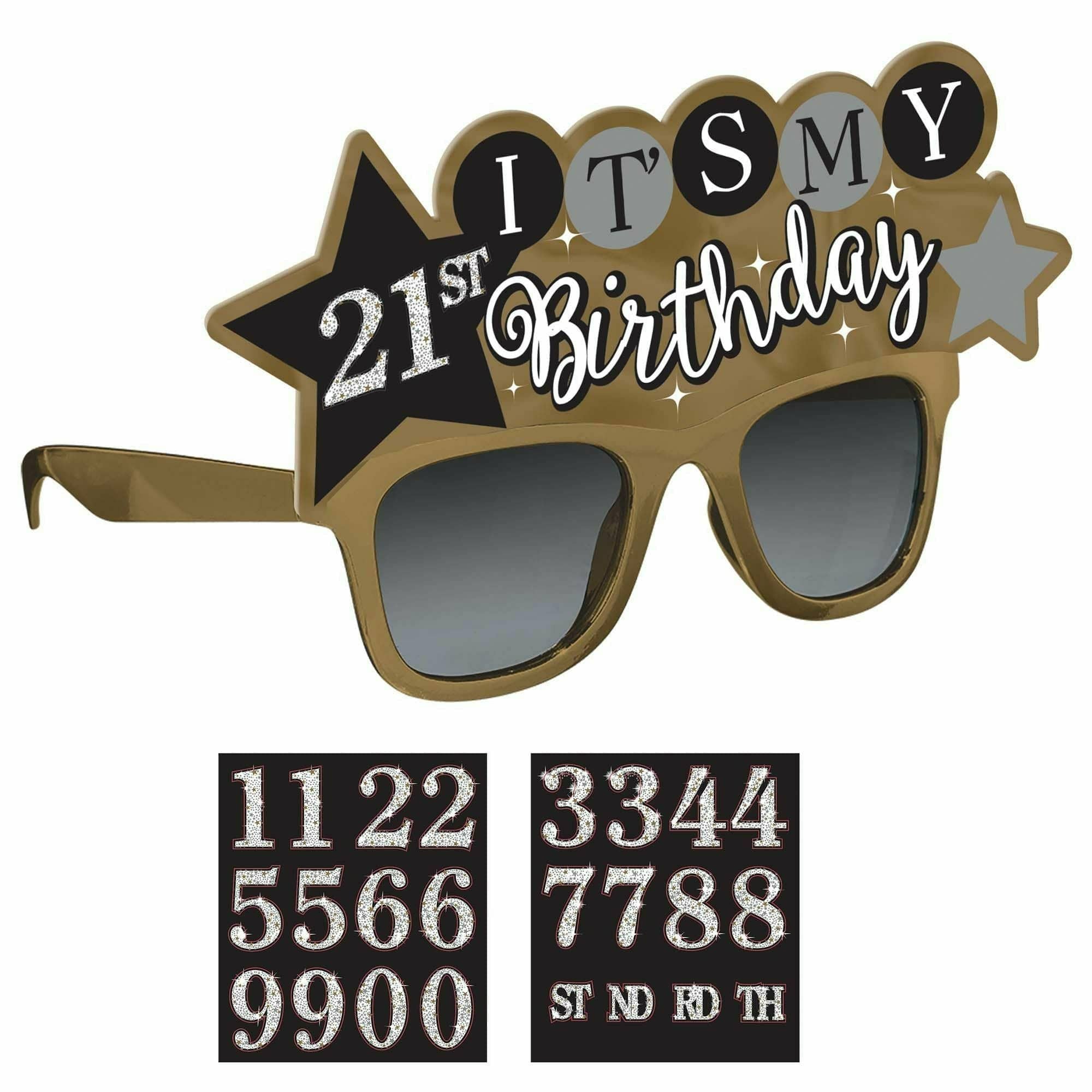 Amscan BIRTHDAY Sparkling Celebration Add-Any-Age Glasses
