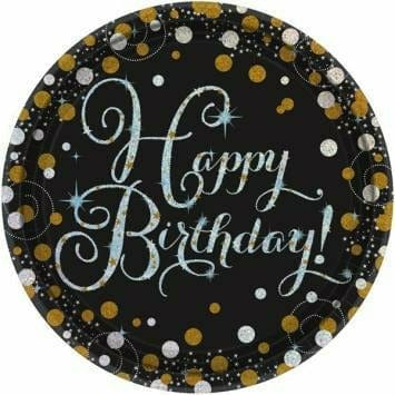 Amscan BIRTHDAY Sparkling Happy Bday Dessert Plates