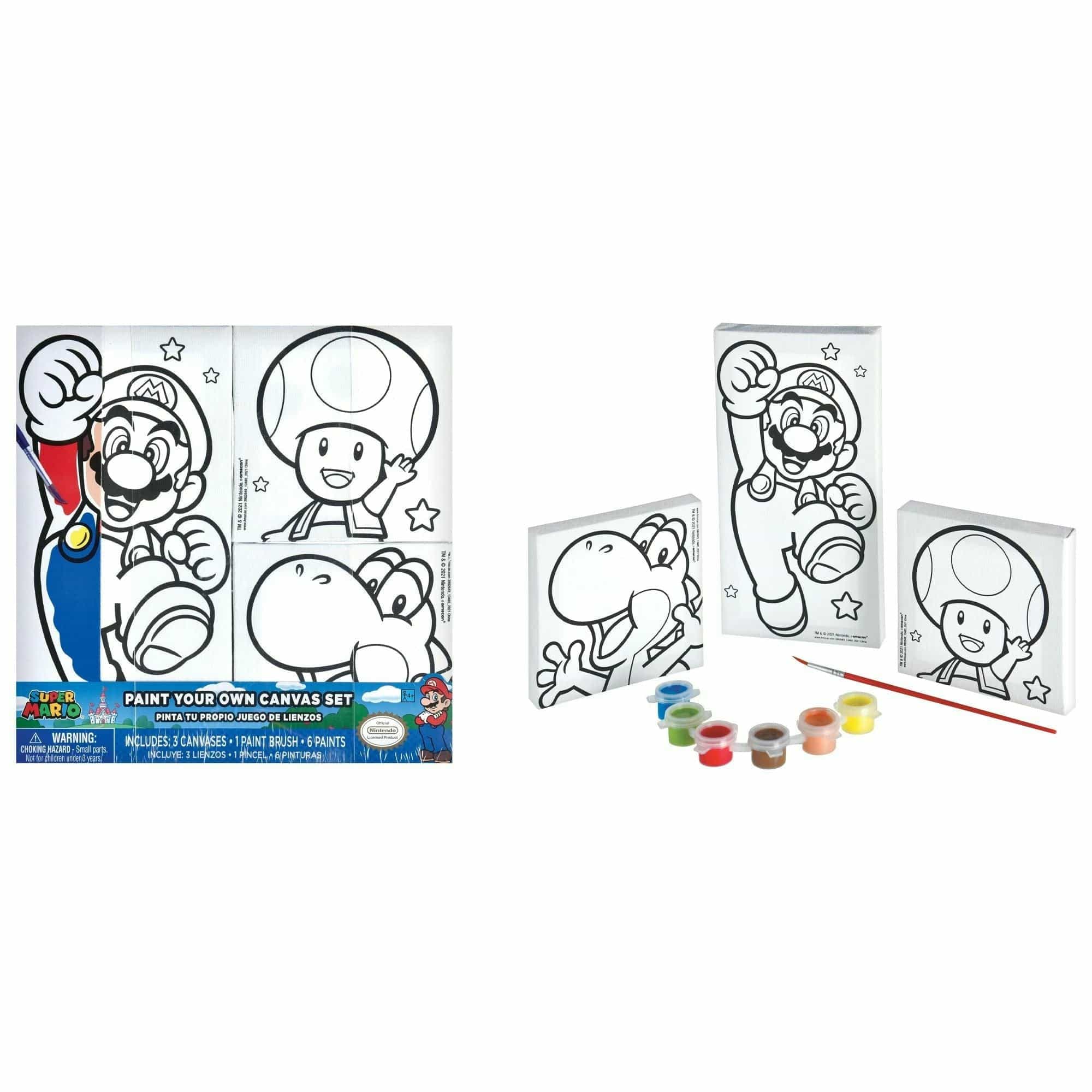 Amscan BIRTHDAY Super Mario Brothers Color Your Own Canvas