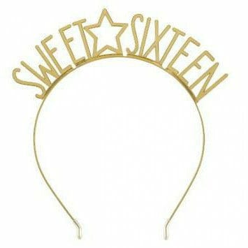 Amscan BIRTHDAY SWEET 16 GOLD HEADBAND