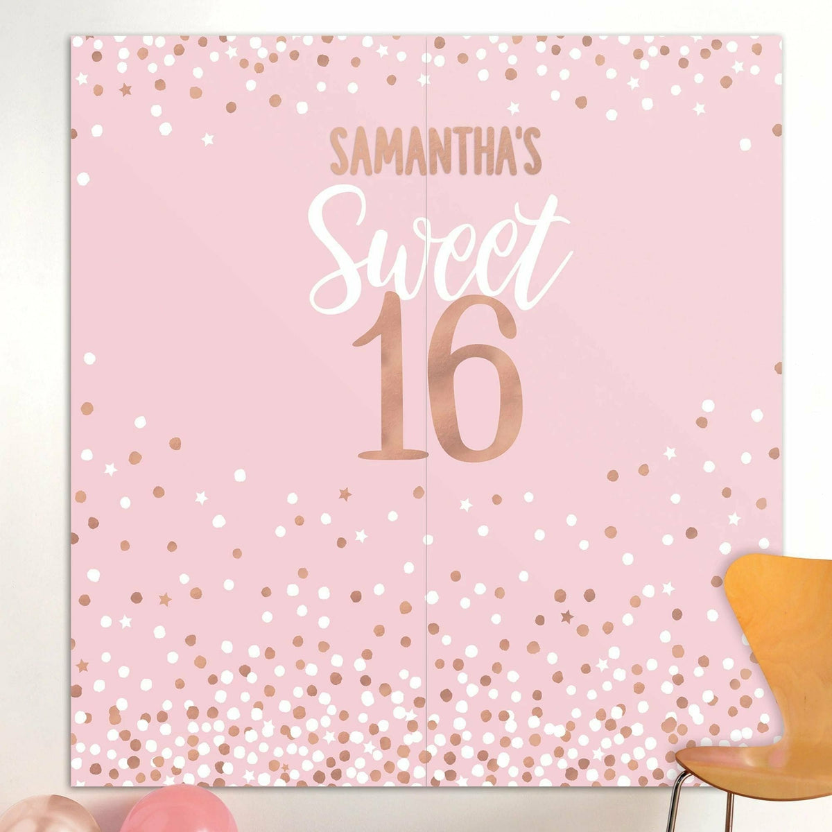 Amscan BIRTHDAY Sweet Sixteen Customizable Backdrop