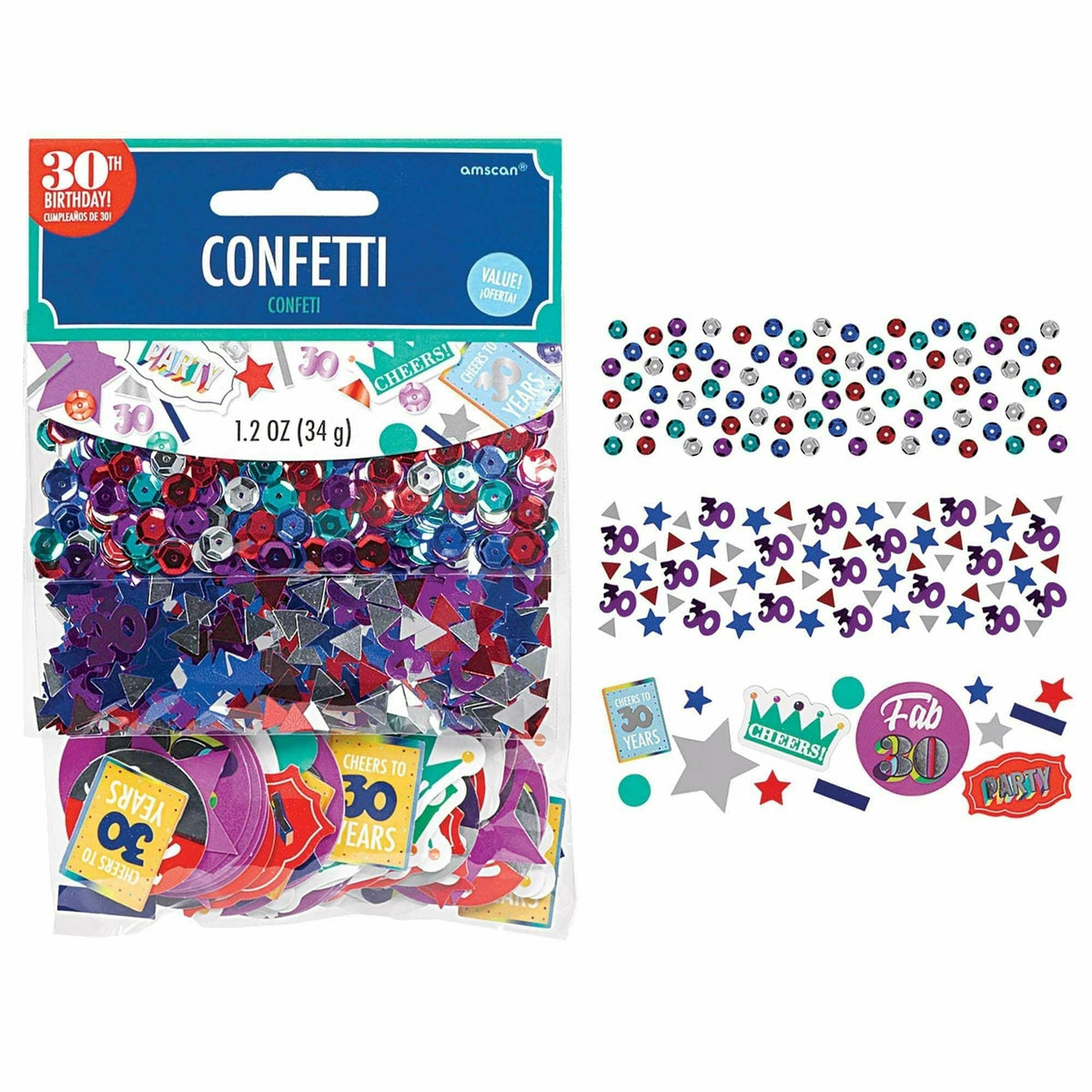 Amscan BIRTHDAY Value Pack Confetti - Here&#39;s To 30