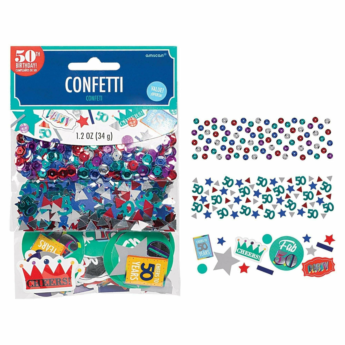 Amscan BIRTHDAY Value Pack Confetti - Here&#39;s To 50