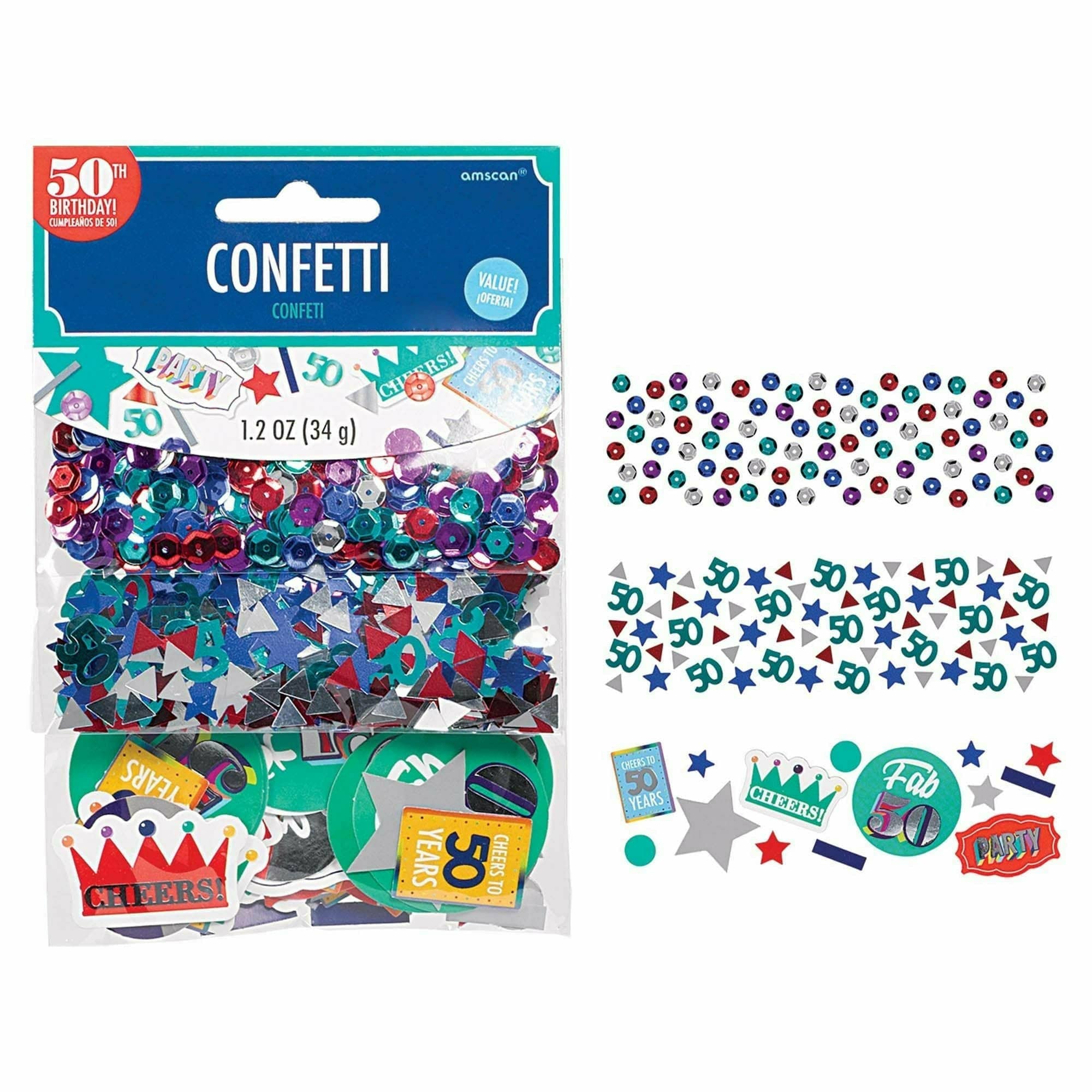 Amscan BIRTHDAY Value Pack Confetti - Here's To 50
