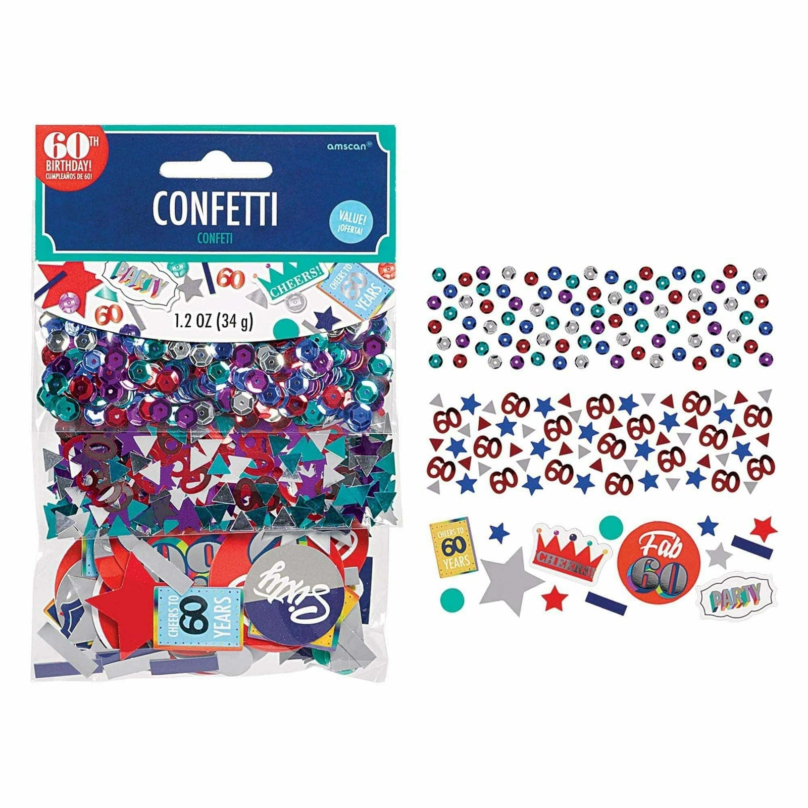 Amscan BIRTHDAY Value Pack Confetti - Here's To 60