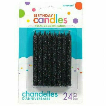 Amscan CANDLES 24PK BLACK CANDLES