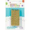 Amscan CANDLES Gold Spiral Birthday Candles 12ct