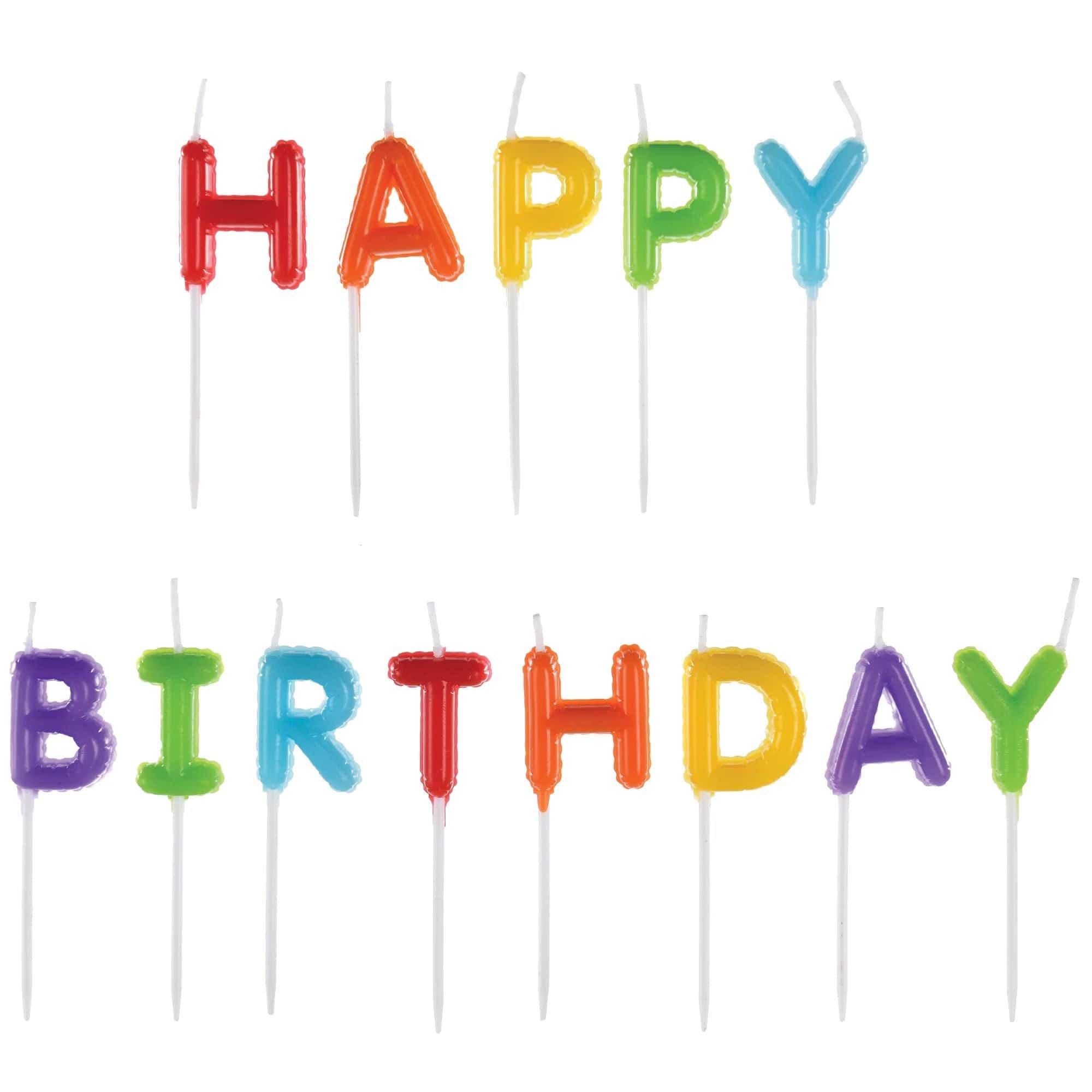 Amscan CANDLES Happy Birthday Balloon Pick Candles- Primary Colors