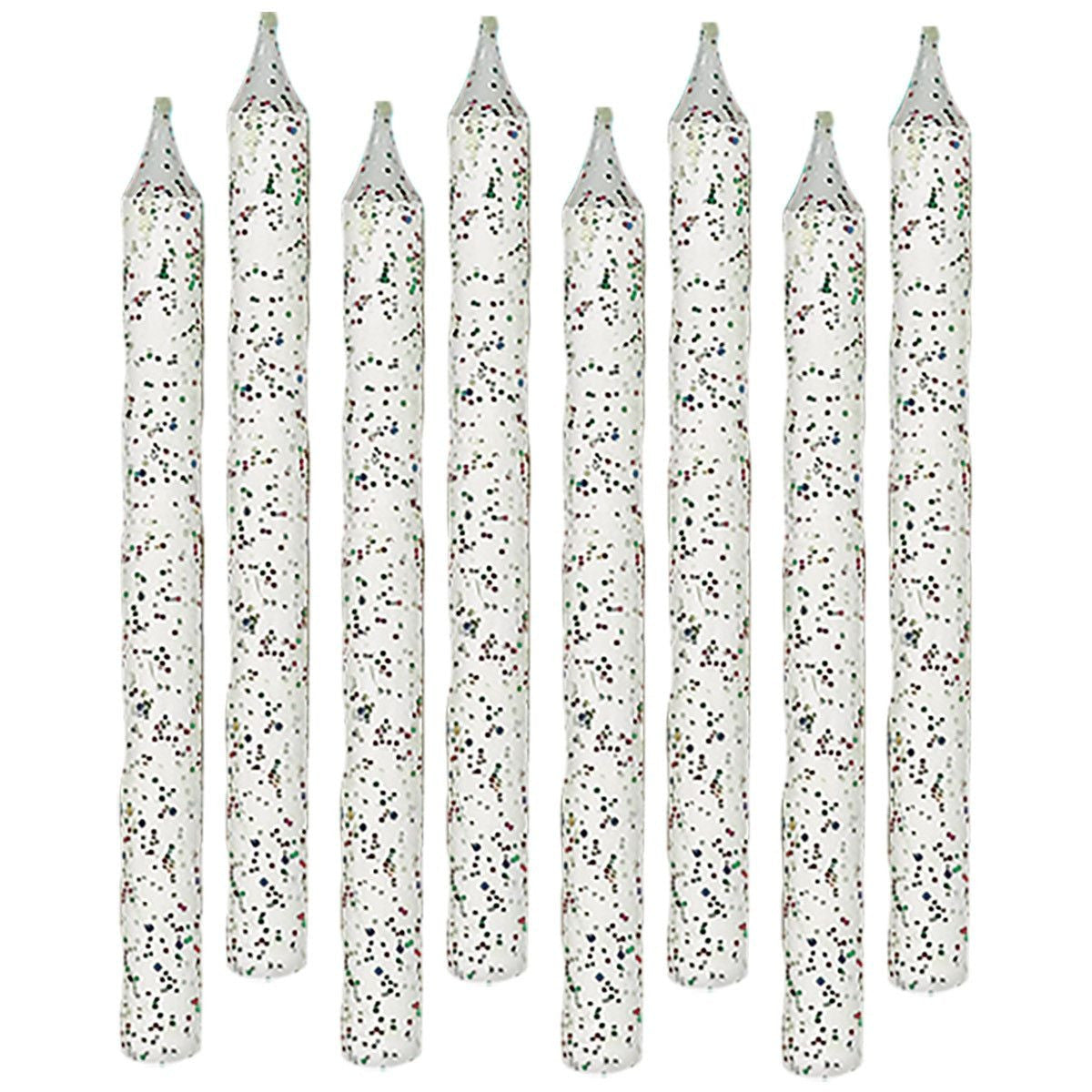 Amscan CANDLES Large Glitter Spiral Candles - White