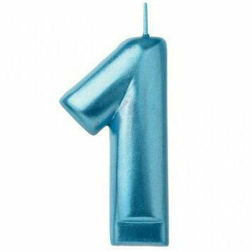 Amscan CANDLES Numeral Candle #1 - Blue