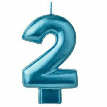 Amscan CANDLES Numeral Candle #2 - Blue