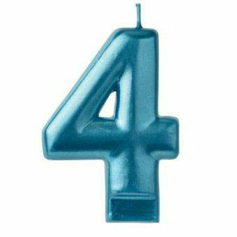 Amscan CANDLES Numeral Candle #4 - Blue