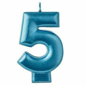 Amscan CANDLES Numeral Candle #5 - Blue