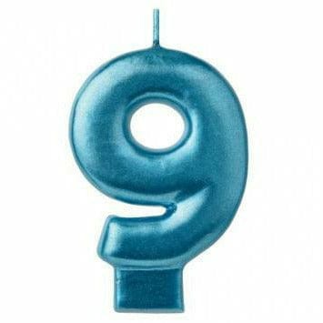 Amscan CANDLES Numeral Candle #9 - Blue