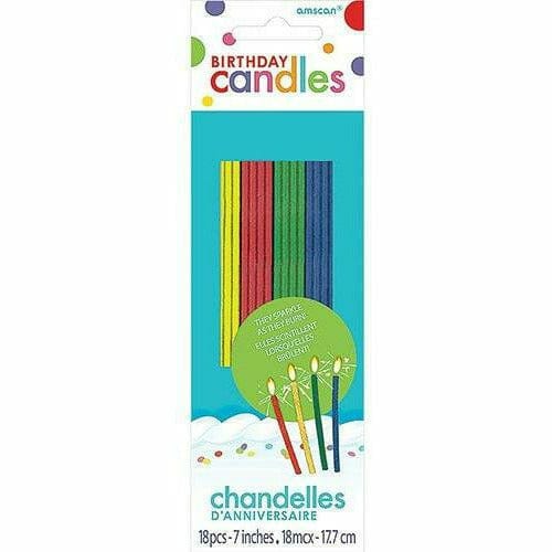 Amscan CANDLES Tall Multicolor Sparkler Birthday Candles 18ct