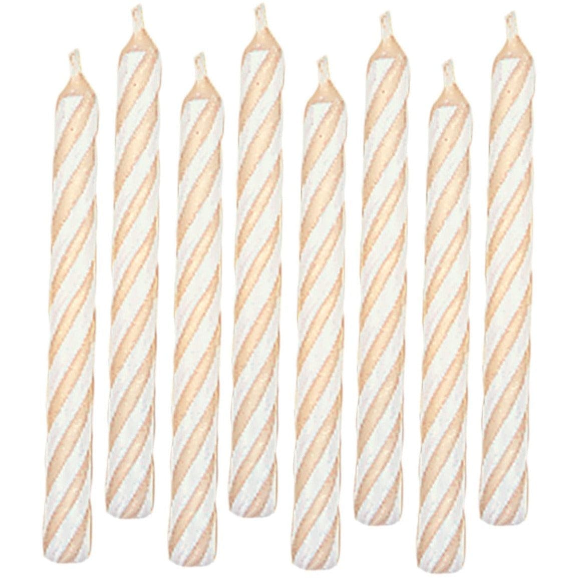 Amscan CANDLES White Candy Stripe Spiral Candles